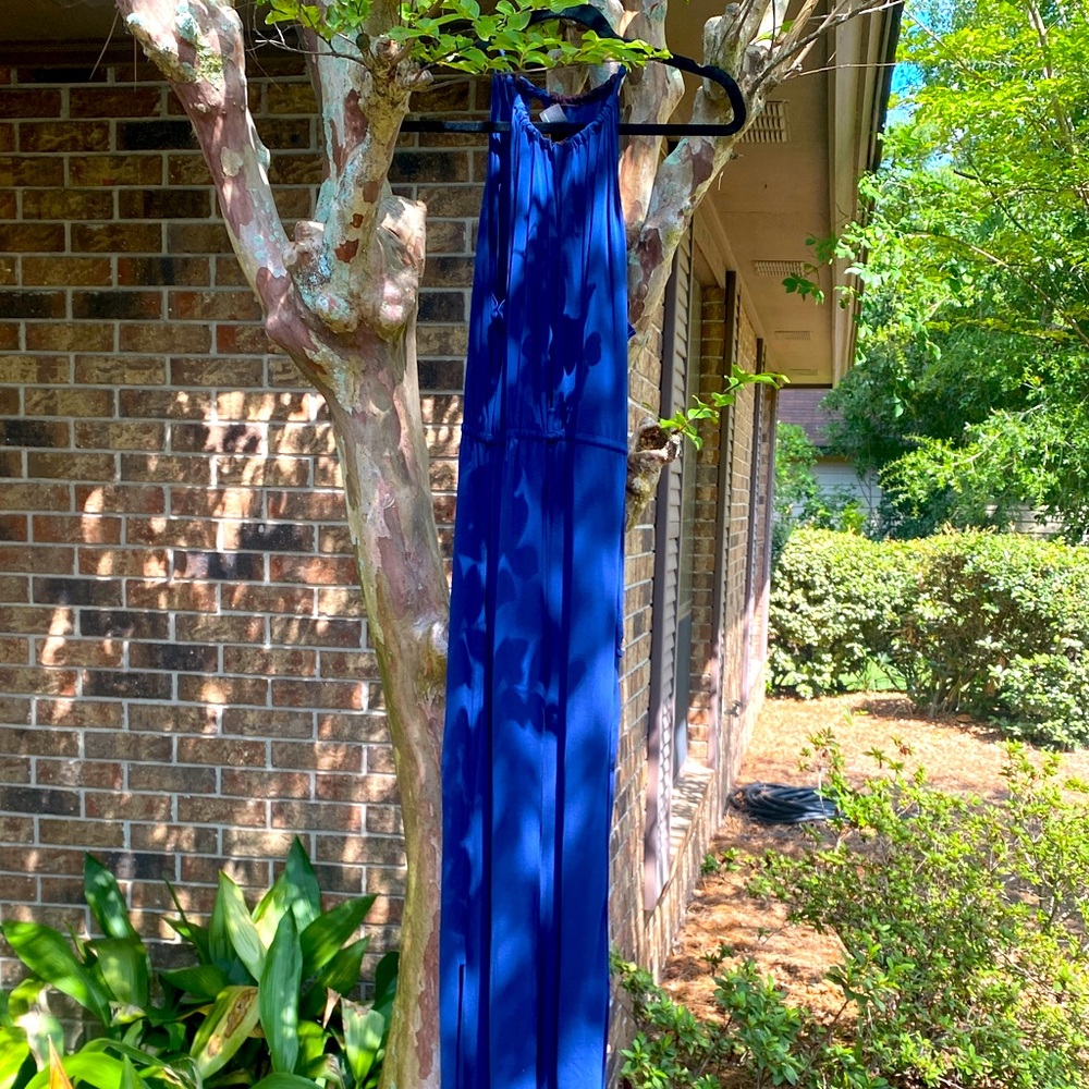 Elegant Blue Jersey crepe Halter Maxi Dress by fendi 💎💎💎🍒
